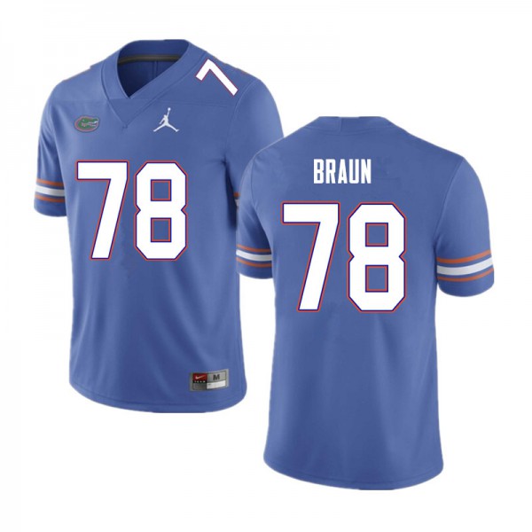 Men #78 Josh Braun Florida Gators College Football Jersey Blue